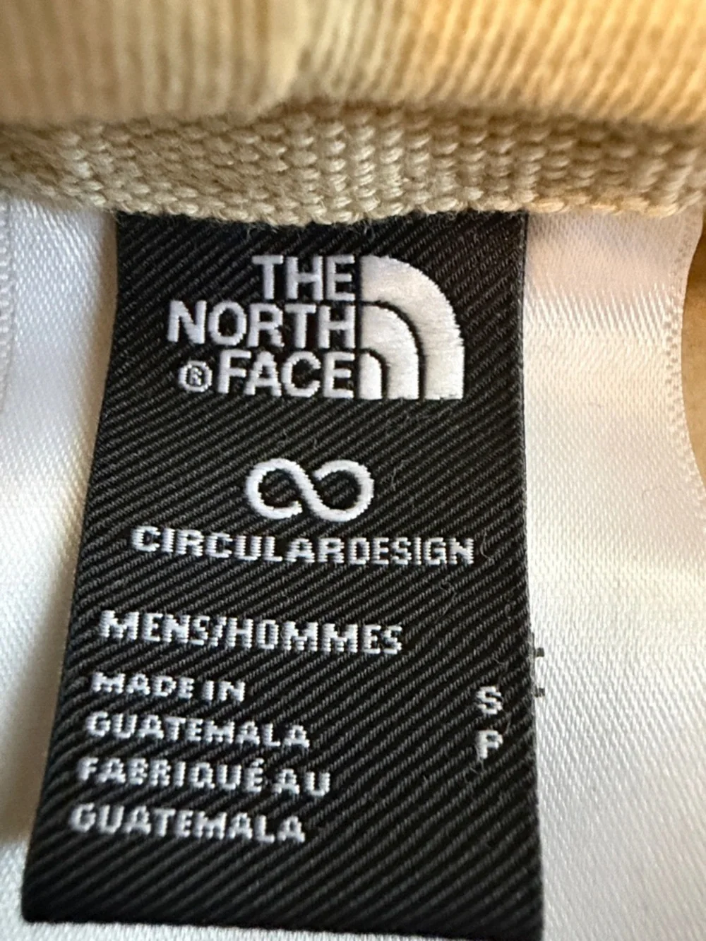 The North Face Men's Crewneck Hoodie in Cream with Yellow Logo